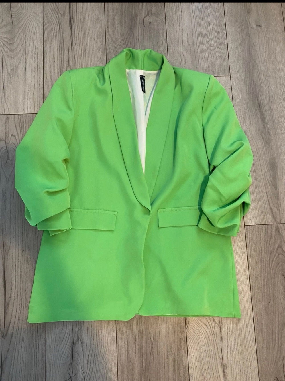 Venti6 Neon Green Open-Front Blazer Jacket